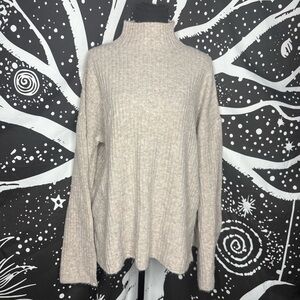 Tall Light Brown Luxe Rib Knit Oversized Sweater